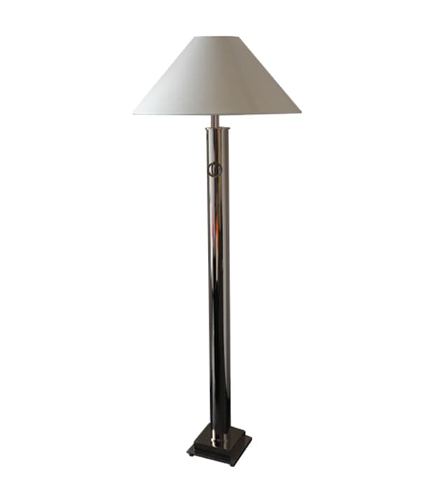 Floor Lamp, Chrome w/ Paper Shade