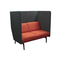 OFS Used Two Seater Sofa w Privacy Surround, Orange and Gray