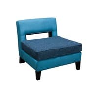 Used Mid Century Modern Guest Chair, Splash and Bluebird