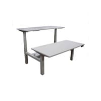 Used Series L Adjustable Height Double Desk for 2, White