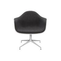 Vitra white chair upholstered in dark grey fabric
