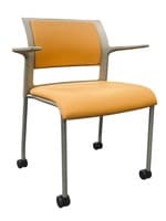 Steelcase Move Guest Side Chair w/ Caster's (Grey/Orange)