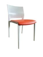 Bakhita chair with cushion by Gaber (White/Orange)