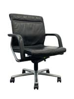 Wilkhan FS-LINE Swivel Mid Back Management Chair (Black/Chrome)