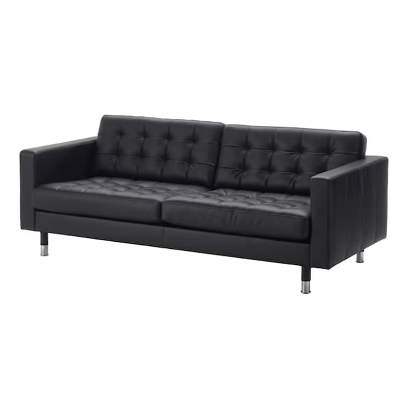 Black Faux Leather Sofa