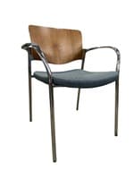 Stylex Welcome Side Chair (Blue/Walnut)