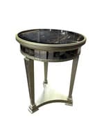 Basset Mirror Company Mirroed Round End Table