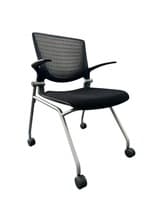 Okamura Grata Series Nesting Training Chair (Black/Silver)
