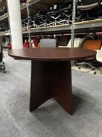 36" Round Cherry Laminate Meeting Table